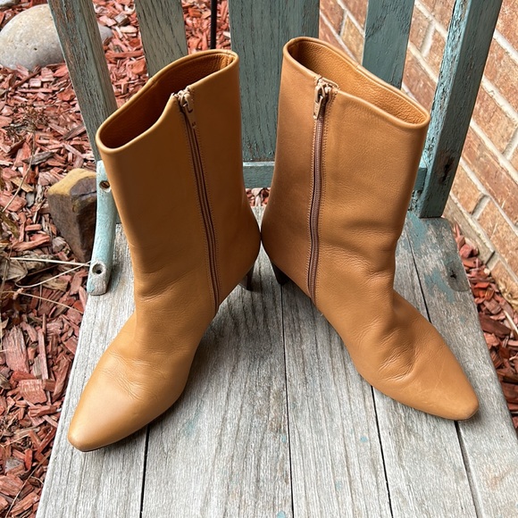 COCLICO Ladies EU 37 Camel Smooth Leather Heeled Boots - Picture 3 of 9